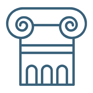 Dark blue stone column icon
